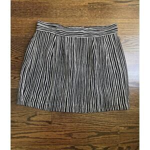 YAYA women’s mini skirt striped animal print sz. 10 black white